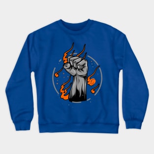 hand fire illustration Crewneck Sweatshirt